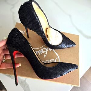 Christian Louboutin So Kate 120 Sequin Pump Shoes 38.5